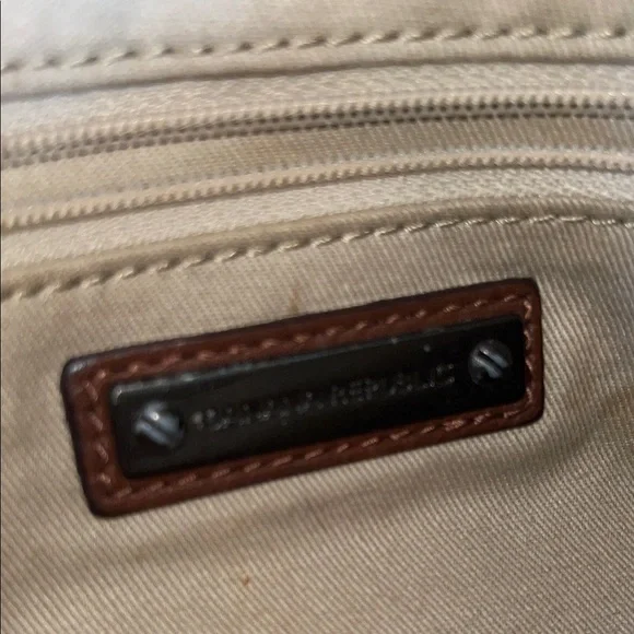 Banana Republic Tan Leather Crossbody Bag Satchel Preppy Capsule - Picture 5 of 6